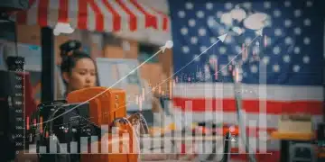 Dynamic digital retail market with economic data charts and consumer confidence indicators for 2025 U.S. outlook
