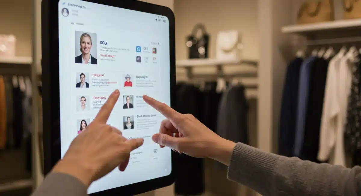 Shopper using 5G-enabled smart mirror for personalized recommendations