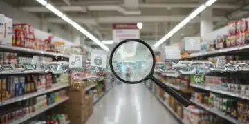 Digital blockchain network connecting various retail supply chain elements, symbolizing transparency