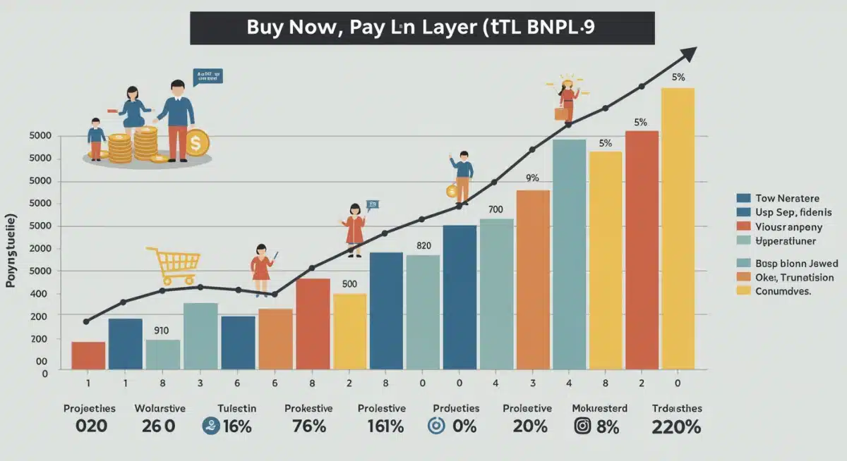 Infographic showing Buy Now, Pay Later growth trends in the US market