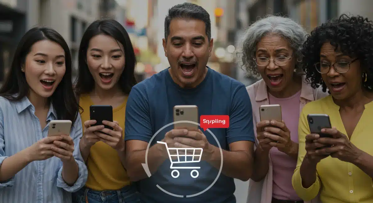 U.S. consumers reacting to limited-time offer notifications on smartphones, driving immediate purchases.