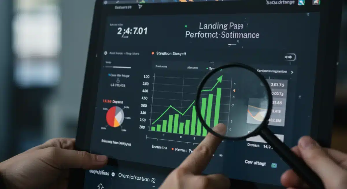 Data analytics dashboard showing improved landing page conversion rates