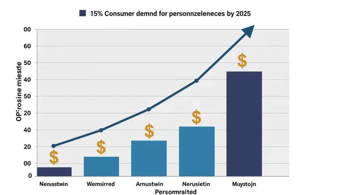 Bar chart showing 15% increase in demand for personalized experiences by 2025