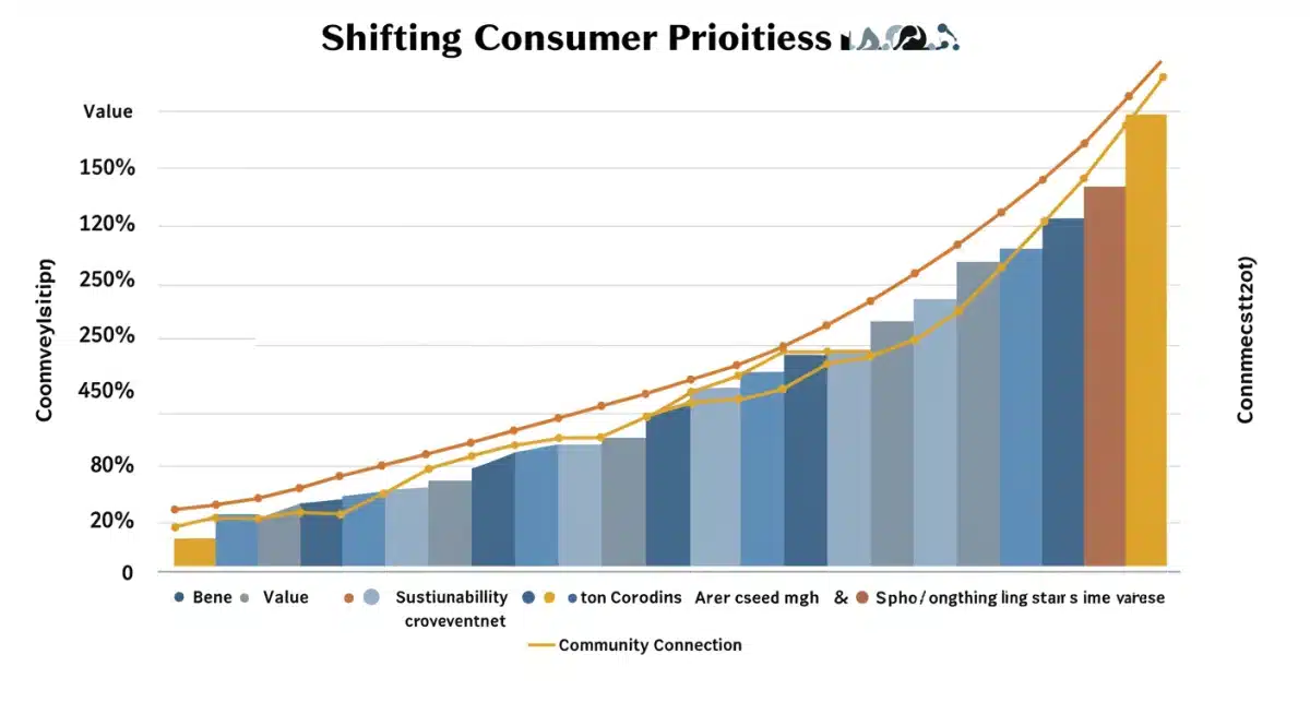 Data visualization of evolving US consumer priorities in 2025