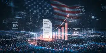 Futuristic digital advertising landscape with regulatory overlays and e-commerce growth.