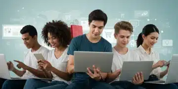 Gen Z consumers engaging with e-commerce platforms on multiple digital devices