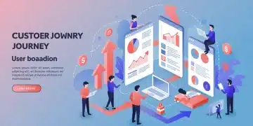 Illustration of growth hacking onboarding flow with upward trend in retention