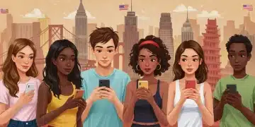 Micro-influencers engaging with their audience on smartphones in various US settings