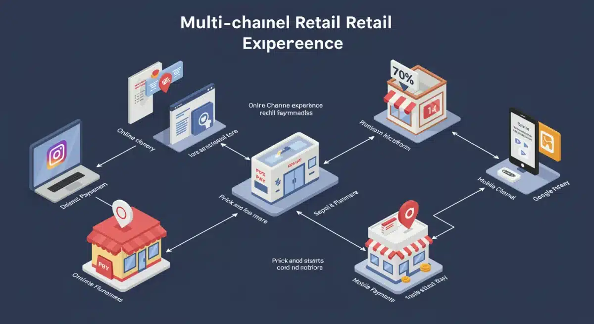 Infographic of a seamless multi-channel retail experience in 2025.