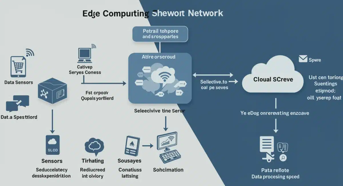 Edge computing architecture diagram for retail data processing.
