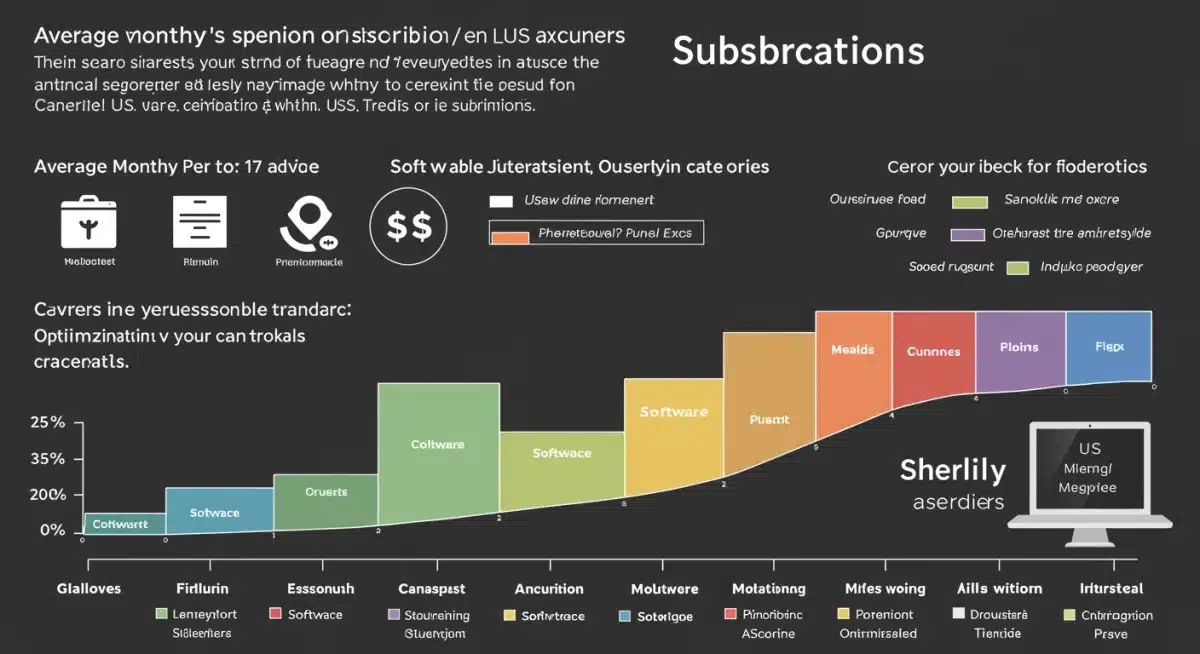 Infographic showing average US household spending on various subscription categories and potential areas for optimization.